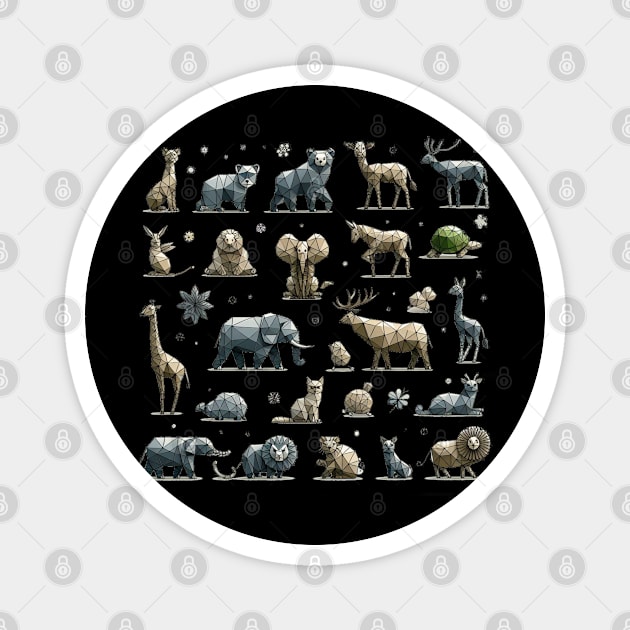 Geometric Wildlife Collection Magnet by Patrick9